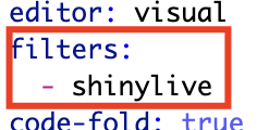 add filters: shinylive to yaml header